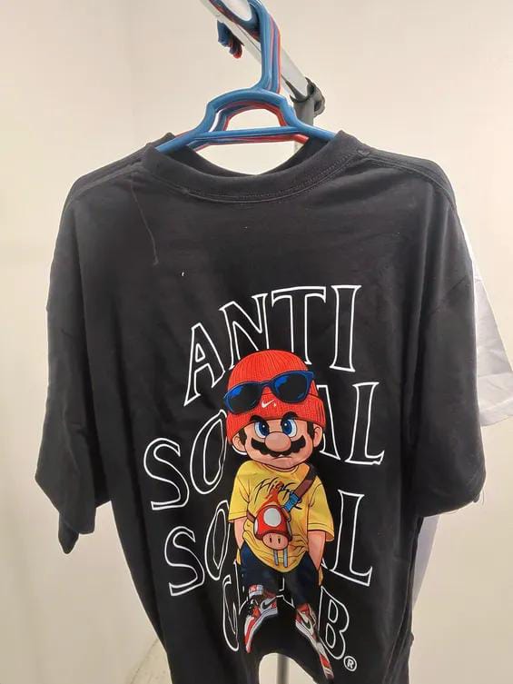 Playera Anti Social Social Club Mario negra oversize